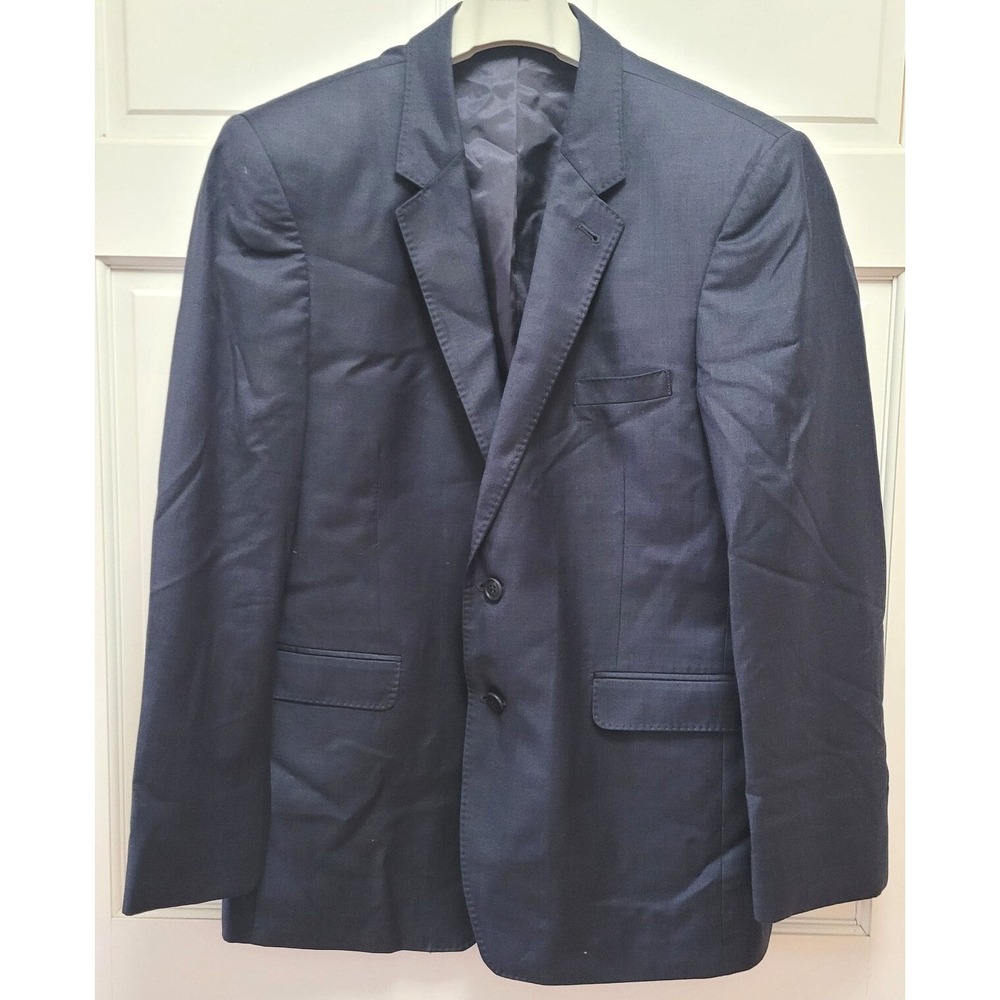 Seven / 26 Super 130'S Merino Wool Men's Sports Coat Blazer Jacket Navy 44R Slim